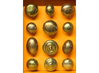 SET (12) (19th/EARLY20thc) BRASS DOOR KNOBS