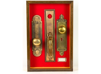 (2) VICTORIAN BRONZE DOOR KNOBS & (1) BRASSS