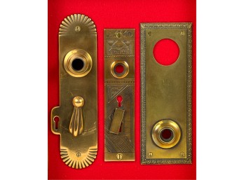 (3) VICTORIAN BRASS BACKPLATES