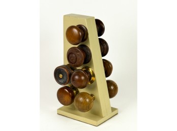 (6) PAIRS of VICTORIAN CARVED WOOD DOOR KNOBS