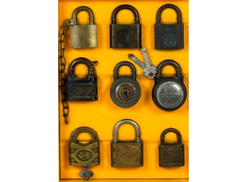GROUP (9) VINTAGE & ANTIQUE PADLOCKS
