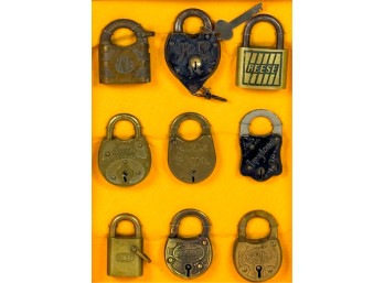 GROUP (9) VINTAGE & ANTIQUE PADLOCKS