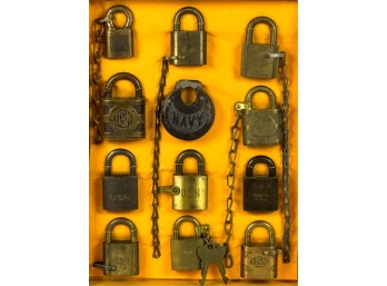 GROUP (12) UNITED STATES NAVY PADLOCKS