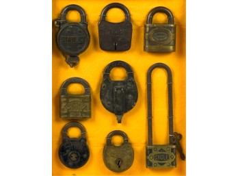 GROUP (8) ANTIQUE & VINTAGE PADLOCKS