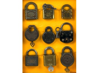 GROUP (8) ANTIQUE & VINTAGE PADLOCKS