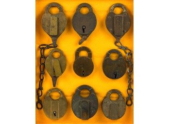 GROUP (8) ANTIQUE PADLOCKS