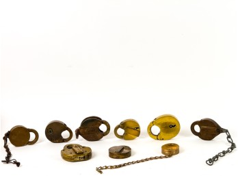 Nine (19th c) PADLOCKS