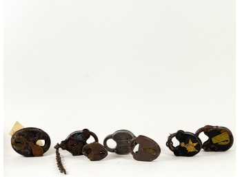 Seven (19th c) IRON PADLOCKS