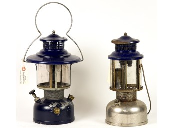 (2) VINTAGE AMERICAN GAS MACHINE LANTERNS