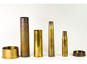 (6) LARGE CALIBER WWII ERA SHELL CASINGS