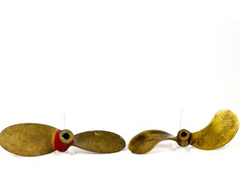 (2) TWIN BLADE BRONZE BOAT PROPELLERS
