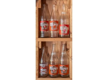 (6) HIRES ROOT BEER BOTTLES