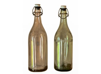 (2) ANTIQUE GLASS BEVERAGE BOTTLES (NEWBURYPORT)