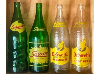 VINTAGE SQUIRT & DR. SWETTS SODA BOTTLES