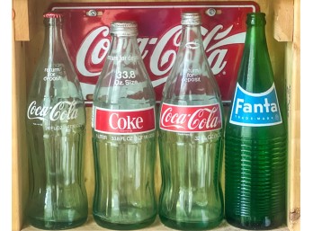 VINTAGE GLASS COCA COLA & FANTA SODA BOTTLES