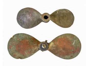 (2) TWIN BLADE BRONZE BOAT PROPELLORS