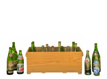 GENEROUS LOT of VINTAGE GLASS BEVERAGE BOTTLES