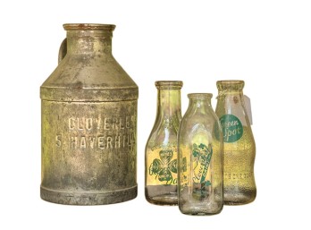CLOVER LEAF DAIRY MILK BOTTLES & CAN - HAVERHILL
