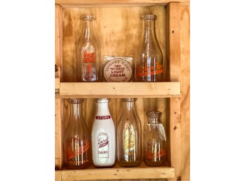 (6) ANTIQUE/VINTAGE NH GLASS MILK BOTTLES