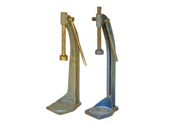 (2) ANTIQUE PAINTED CAST IRON BOTTLE CAPPERS