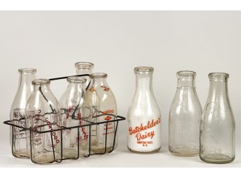 GENEROUS LOT of ANTIQUE/VINTAGE GLASS MILK BOTTLES