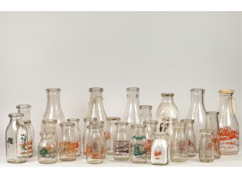 GENEROUS LOT of MOSTLY HALF PINT MILK BOTTLES