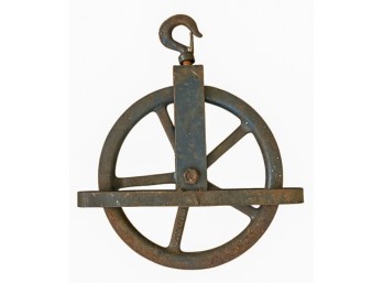 CROSBY INDUSTRIAL CAST IRON BLOCK in BLUE PAINT