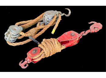 (2) CAST IRON/STEEL BLOCK & TACKLE RIGS