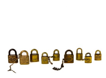 (9) ANTIQUE/VINTAGE US NAVAL PADLOCKS