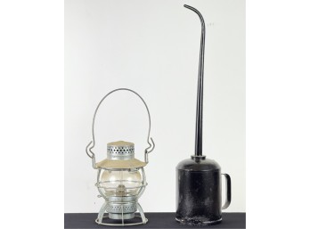 GEM MFG OIL CAN & DRESSEL RAILROAD LANTERN