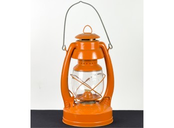 ELGIN RAILROAD LANTERN in SAFETY ORANGE PAINT