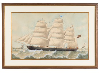 IMPRESSIVE (19th c) BRITISH SHIP PORTRAIT