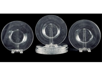 (7) STEUBEN CRYSTAL CAKE PLATES