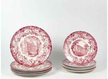 (13) WEDGWOOD TRANSFERWARE HARVARD PLATES