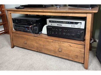 CONTEMPORARY CONSOLE TABLE w/ LOWER SHELF/DRAWER