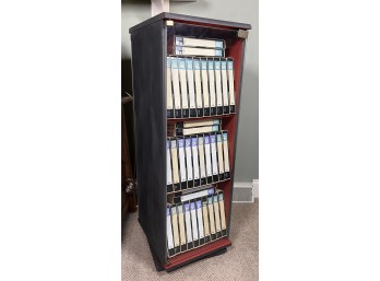 CONTEMPORARY (2) SIDED SWIVEL VHS CABINET