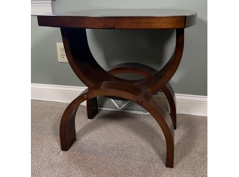(2) CONTEMPORARY INLAID SIDE TABLE w/ SHAPED LEGS