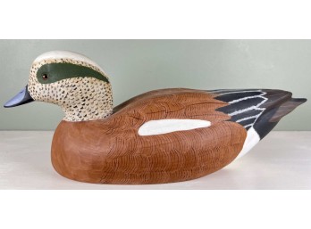 SHERMAN WILLEY CARVED & PAINTED WIDGEON DUCK DECOY