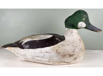 VINTAGE CARVED AND PAINTED GOLDENEYE DUCK DECOY
