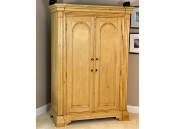 FRENCH (2) DOOR CARVED SPLIT COLUMN ARMOIRE