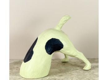 PAINTED CAST IRON 'BURROWING TERRIER' DOOR STOP