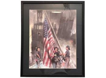 9/11 NEW YORK FIREFIGHTER FLAG RAISING PRINT