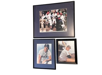 (3) VINTAGE BOSTON RED SOX FRAMED PHOTOS