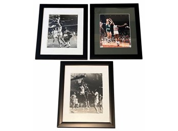 (3) VINTAGE BOSTON CELTICS FRAMED PHOTO PRINTS