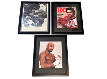 (3) FRAMED PIECES OF BOXING EPHEMERA