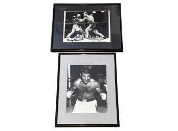 (2) VINTAGE ROCKY MARCIANO FRAMED PHOTOS