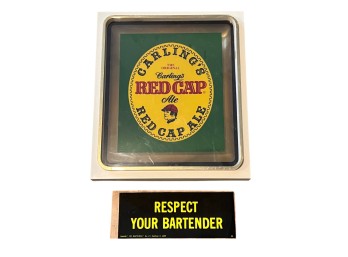 VINTAGE CARLING'S RED CAP ELECTRIFIED SIGN