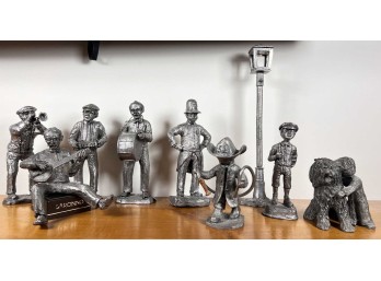 COLLECTION OF HAND CRAFTED PEWTER FIGURES