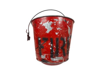 VINTAGE PAINTED GALVINIZED FIRE BUCKET