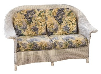 CONTEMPORARY FAUX WICKER LOVESEAT